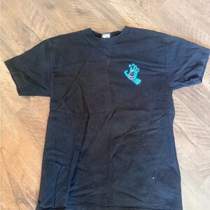 Santa Cruz Skateboards Black Tee with Blue Graphic